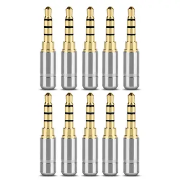 

10PCS Mini 3.5mm Brass Plug Audio Jack Earphone Adapter for DIY Headset Earphone