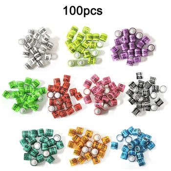 

100 Pcs Colorful Color Mixing Pigeon Bands Bird Foot Ring Species Identify Train