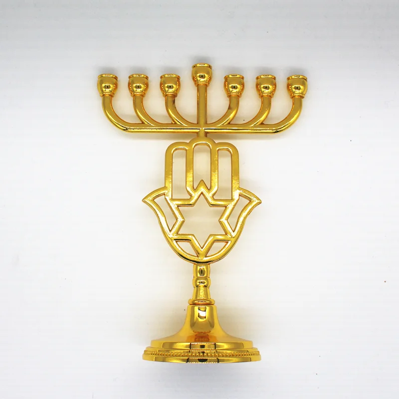 Menorah золотые подсвечники вотивный медный канделябр Звезда Давида