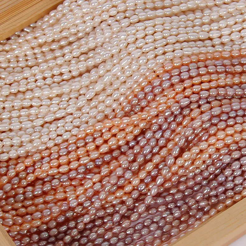 one strand loose beads freshwater pearl 7-8mm white /pink/puprle rice 38cm for making jewelry necklace FPPJ wholesale | Украшения и