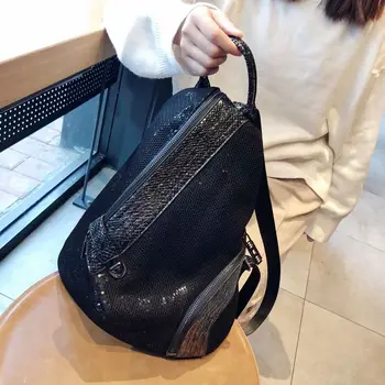 

Women Nylon Backpacks Ladies Shoulder Sequins Large Capacity School Bag Backpack Rucksack Travel Fashion Bag Bolsas Mochilas