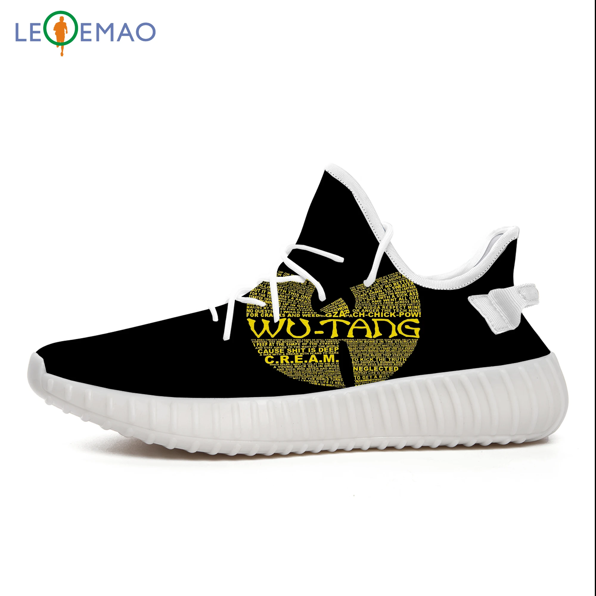 LEQEMAO прогулочная обувь I LIVE WU TANG Custom Yeezys Boost 350 V2 сетчатые воздухопроницаемые кроссовки Flyknit