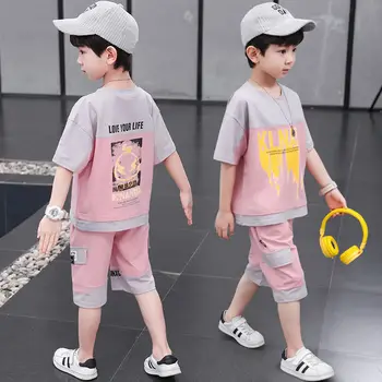 

Children's clothing boys summer suit 2020 new Korean version of children's summer foreign boys handsome middle-aged children's c