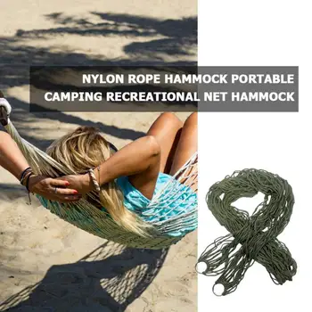 

Portable Single Person Mesh Nylon Hammock Hanging Bed Mesh Net Swing Sleeping Camping Travel Hammocks Adult Furniture