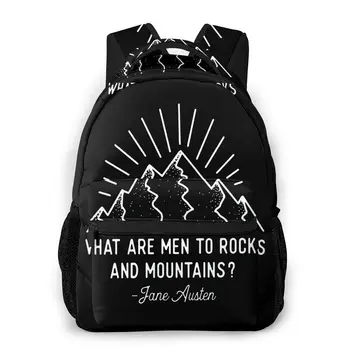 

What Are Men To Rocks And Mountains Jane Austen Quote Design Travel Backpacks 2020 Pride and Prejudice Shoulder Bags