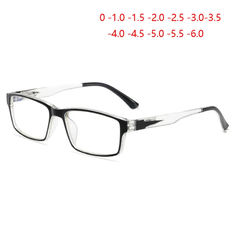 

Literary Square Nearsighted Glasses Women Spring Leg Blocking Blue Light Prescription Eyeglasses Men 0 -0.5 -0.75 -1.0 To 6.0