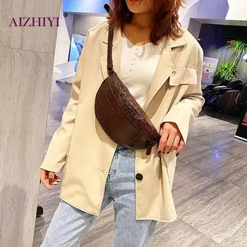 

2019 Fashion Ladies Snake Print Chest Bag Women PU Leather Purse Pure Color Casual Shoulder Crossbody Pack