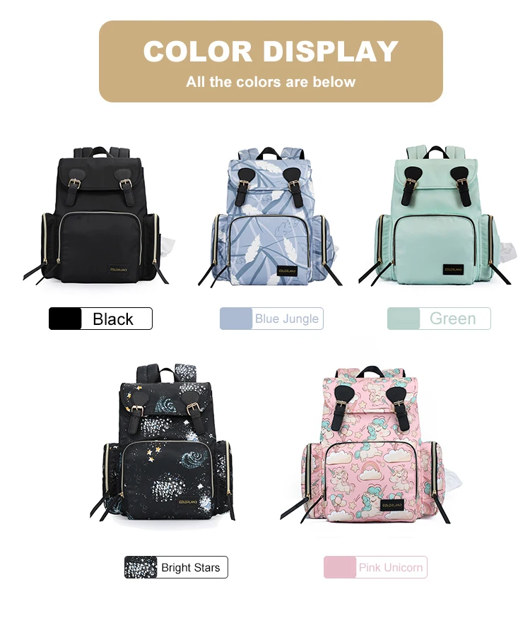 COLORLAND Детская сумка для подгузников рюкзак для мам Сумка для беременных большая сумка для подгузников дорожная сумка для мам органайзер для ухода за ребенком