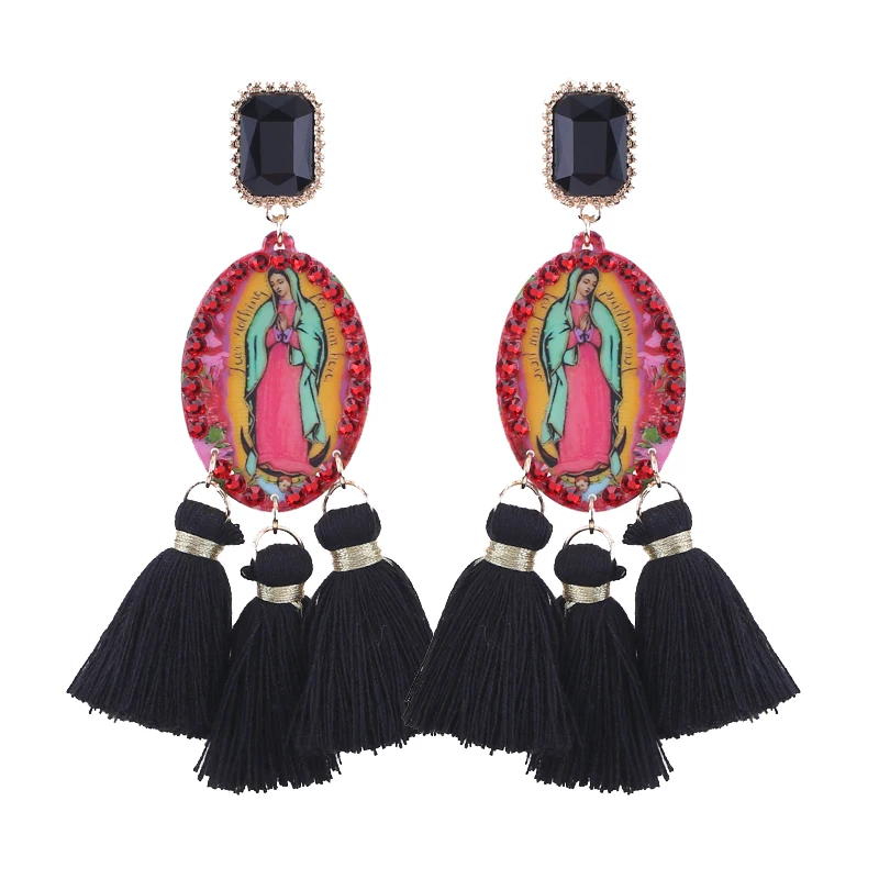 Earrings-for-women-Tassel-Earrings-for-women-Old-Black