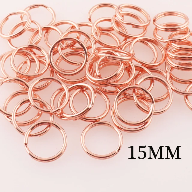 50 pcs Metal Rose Gold Key Rings,Keychain Connectors Jump Rings