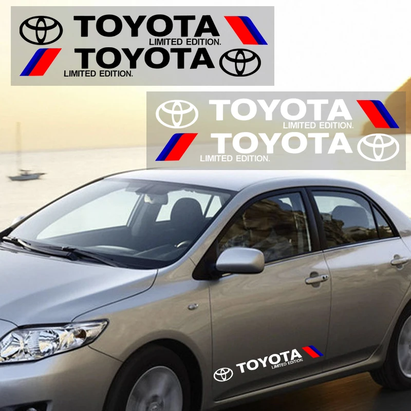 

2pcs Car Body Sticker Car Badge Decoration Decal Door Sticker For Toyotas Corolla Yaris Rav4 Avensis Auris Camry C-hr 86 Prius