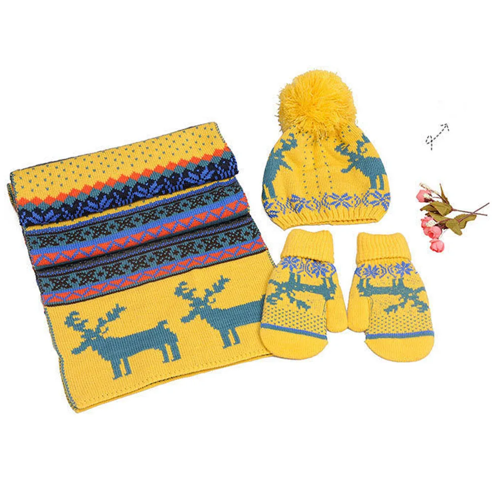 2 Adult Multi-piece Women's Winter Accessories Scarf Hat Gloves Set Acrylic Breathable Warm Comfortable Scarf Girl - Цвет: 2