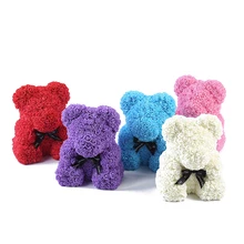 Горячая Распродажа, подарок на день Святого Валентина, 25 см, красная роза, плюшевый мишка, цветок розы, искусственное украшение, рождественские подарки для женщин, подарок на день Святого Валентина