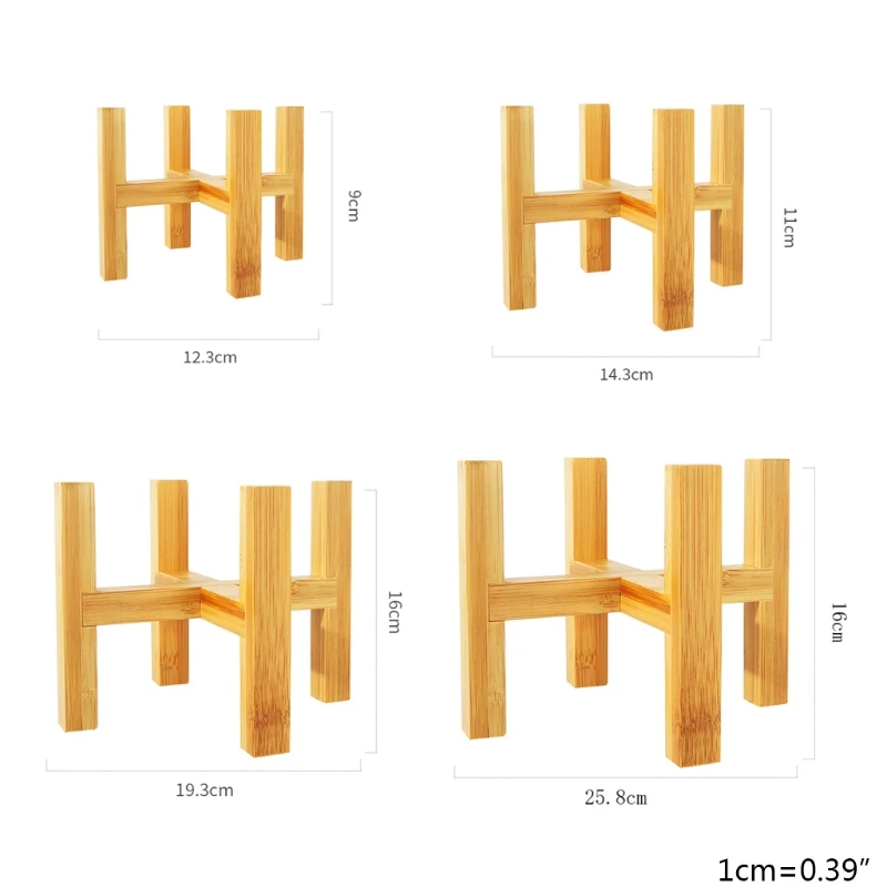 Four-legged Wood Flower Pot Holder Plant and Succulent Flower Pot Base Display Stand Home Garden Patio Decoration Shelf Furnitu