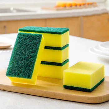 

Wash Dishes Spong Mop Scouring Pad Cleaning High Density Brush past Stains Oil Sponge Kitchen Tableware Cleaning cloth Large Siz