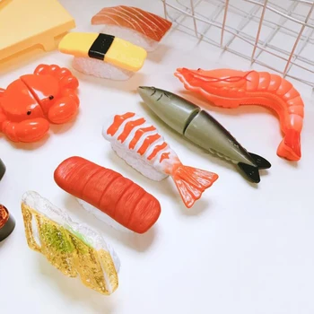 

Kitchen Cutting Toys Kids Play House Simulation Sushi Model Pretend To Play Sushi Combination Mini DIY Food Toy 3-5 years