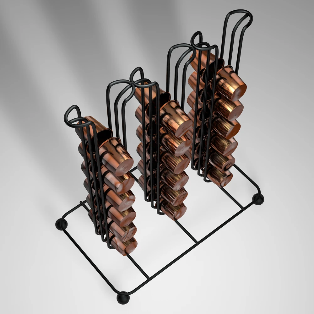 42 Table Bedroom Living Room Capsule Coffee Pod Holder Tower Stand Rack Storage Metal Black Shelve Organizer Tool