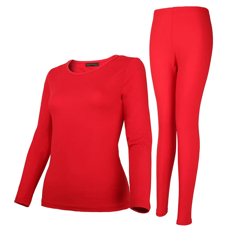 Women Red Новинка, зимняя хлопковая теплая термо майка, Женские кальсоны, костюмы с основой и грунтовкой для мужчин, утолщенное нижнее белье - Цвет: Women Red