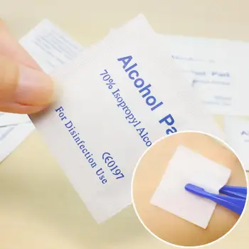 

100PCS/Box Professional Alcohol Wipe Pad Swab Sachet Antibacterial Tool Cleanser Cleanning Non-Woven Fabric Paper