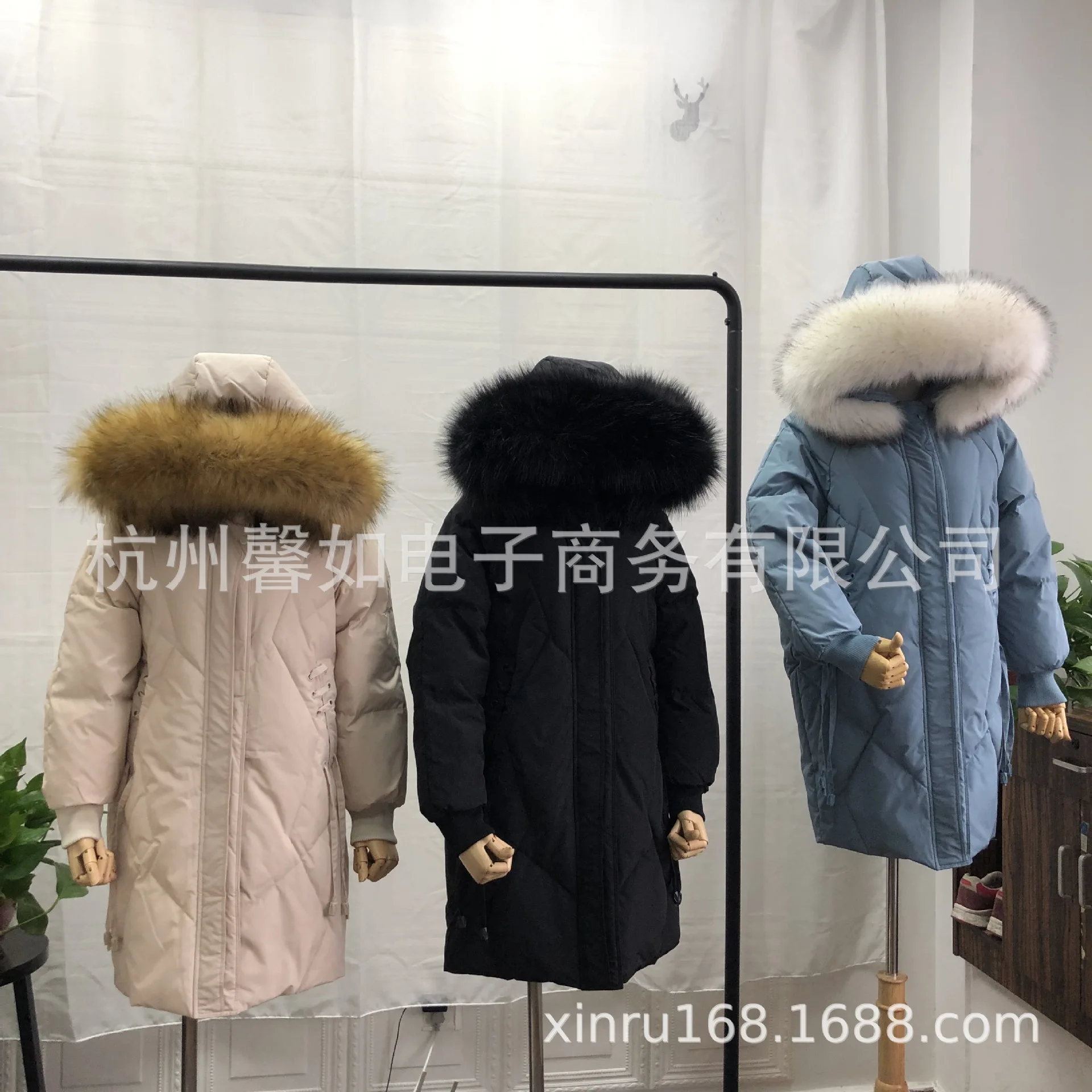 Новые зимние продукты, Южная Корея Dongdaemun, меховая одежда со шнуровкой, Женская пуховая куртка средней длины, женское платье