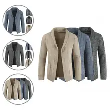 Winter Sweater Coat Solid Color Great Anti-pilling Long Sleeve Winter Jacket