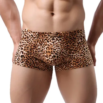 

Men Briefs Underwear Leopard Print Sexy Breathable Brief Underpants Mens Briefs Underwear Shorts Cueca Male Panties Low Waist