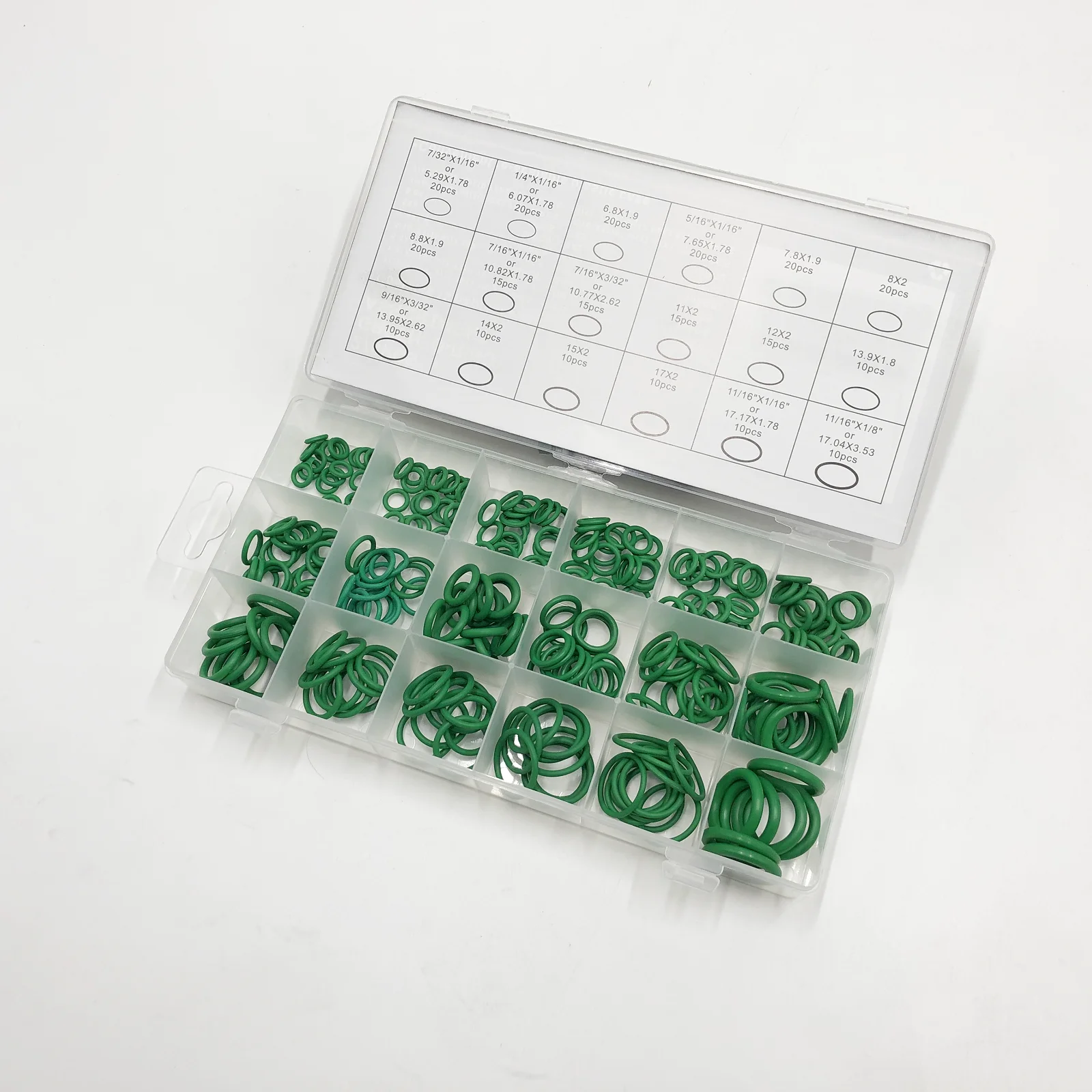 270Pcs 18Sizes AC A/C System O-Ring Gasket Seals Washer Rapid Seal Repair Kit Rubber O-Ring Kit Auto Car Air conditoner