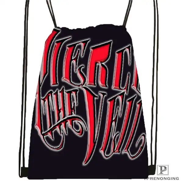 Drawstring Backpack Custom Pierce-The-Veil@ 01-походная сумка на шнурке милый рюкзак для детей(черная спинка) 31x40 см#180611-03-104 - Цвет: Drawstring Backpack