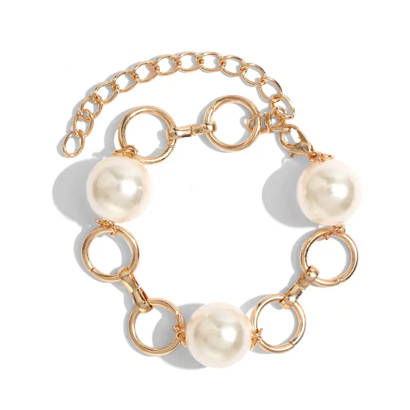 JJFOUCS New 7 Styles Golden Metal Link Chain Bangles Bracelets Hanging Portrait Coin Pearl Bracelets for Women Jewelry Gifts