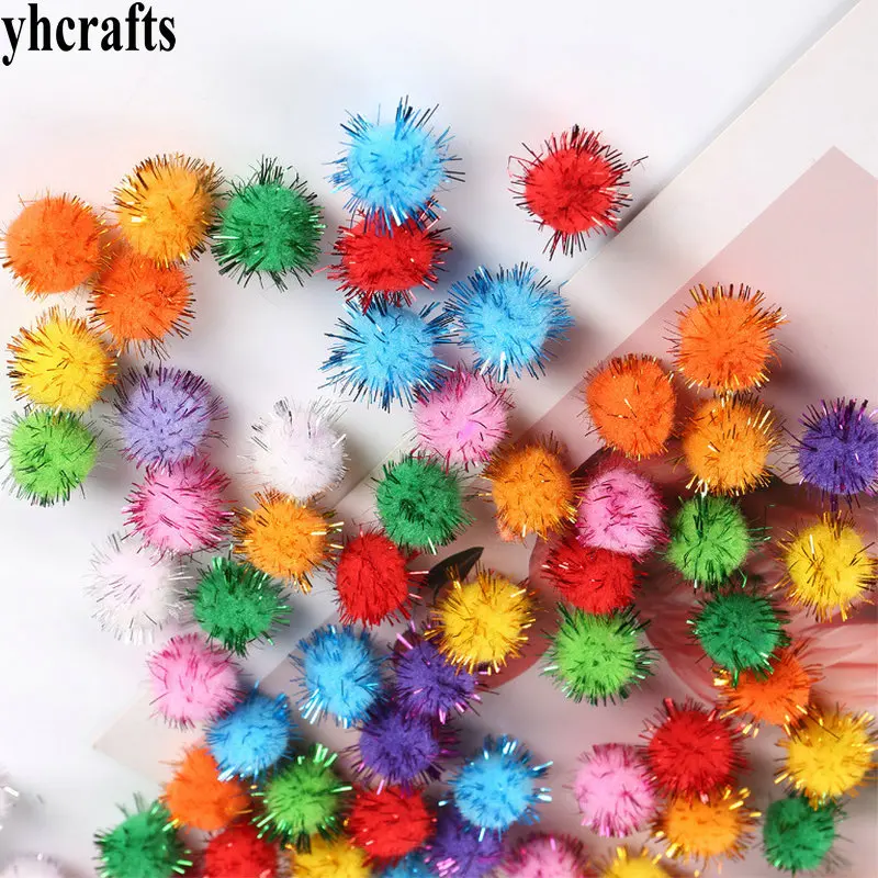 DanceeMangoos 5 Bags Pompoms Arts Crafts Christmas Sparkle Glitter Tinsel Pom  Poms Balls for Xmas Birthday Party Hobby Supplies Craft DIY Material  Decorations Mixed Color 