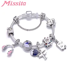 MISSITA туристические серии браслеты с подвесками для женщин с плоскими бусинами кулон браслет бренд Свадьба юбилей подарочные браслеты
