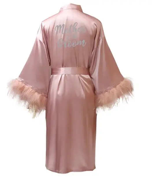 Women Sleepwear Sleepwear Pajamas Bride Robes Silk Robe Dark Pink Robe Silver Letter Kimono Personalised Satin Pajamas Wedding Robe Bridesmaid Sister Mother of the Bride Robes