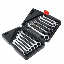 

12pcs Combination Box End Ratchet Wrench Metric Hand Tool Set Car Repair Tools 12-point 72-teeth Metric Ratchet Wrench Set