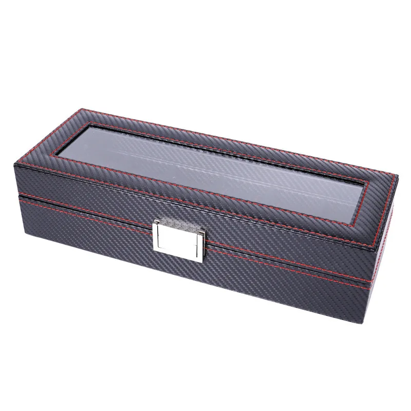 

Tan yun Zhiyuan Carbon Fiber PU Leather 6 Watch Box Jewelry Storage Display Gift Box