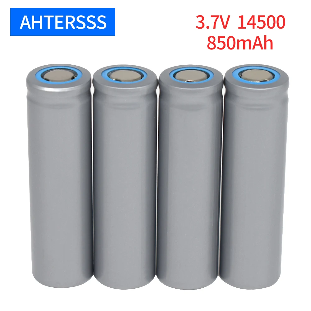 

1-20 piece 14500 rechargeable battery 3.7V lithium AA 2A 14500 850mAh flat head contact batteries