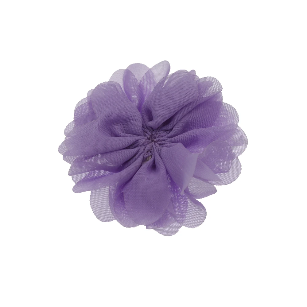 lavender Мини 2,8 ''самодельные Цветы Дети Бутик шифон цветок без зажимов Рождественский аксессуар Свадебные аксессуары для волос для девочек 15 шт./партия - Цвет: lavender