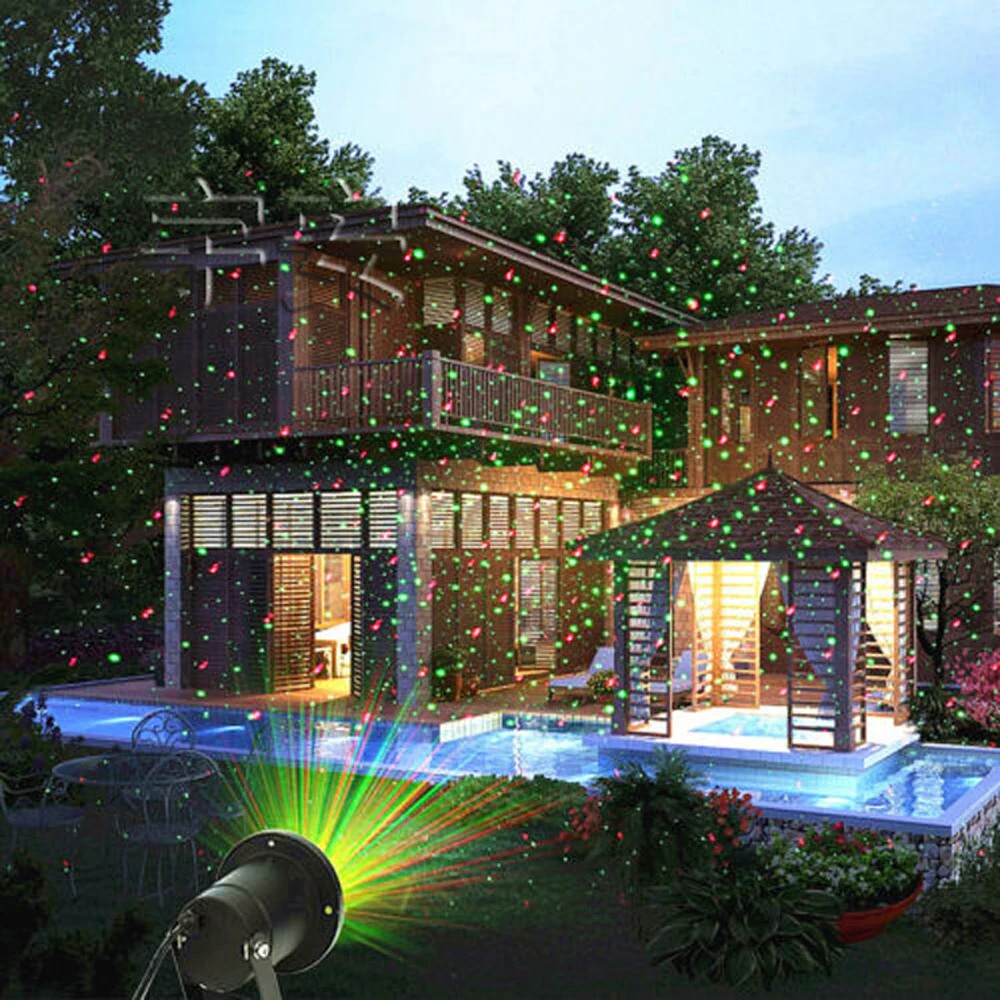 

Waterproof Outdoor Moving Full-Sky Christmas Laser-Projector Lamp Green&Red Stage Light with Landscape Lawn Garden Light