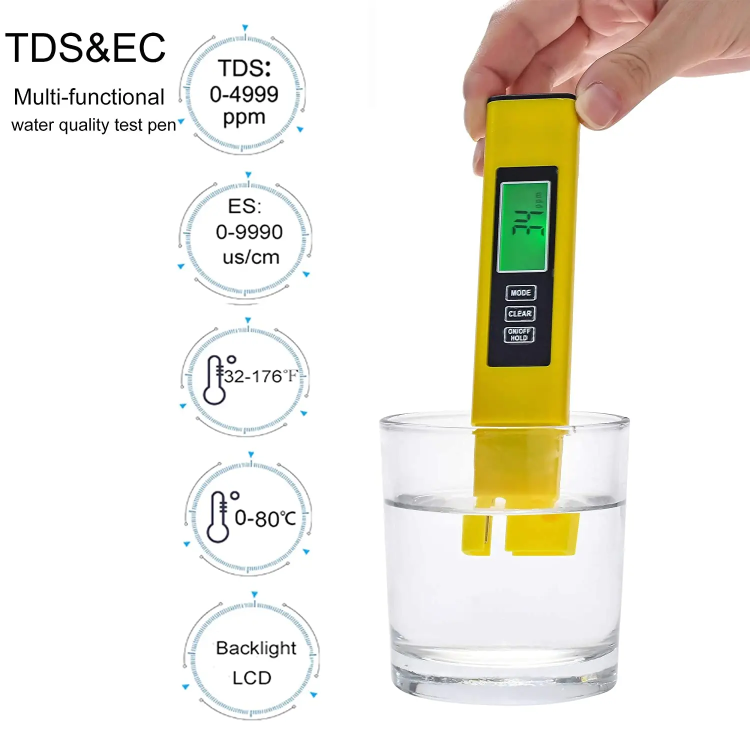 Профессиональный счетчик воды TDS EC & Temp метр 3 в 1 тестирование наборы для
