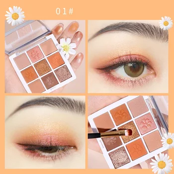 

9 Color Eye Shadow Matte Waterproof Lashing Multi-color EyeShadow Palette Makeup Comestics Tools Easy To Wear Whitening TSLM2