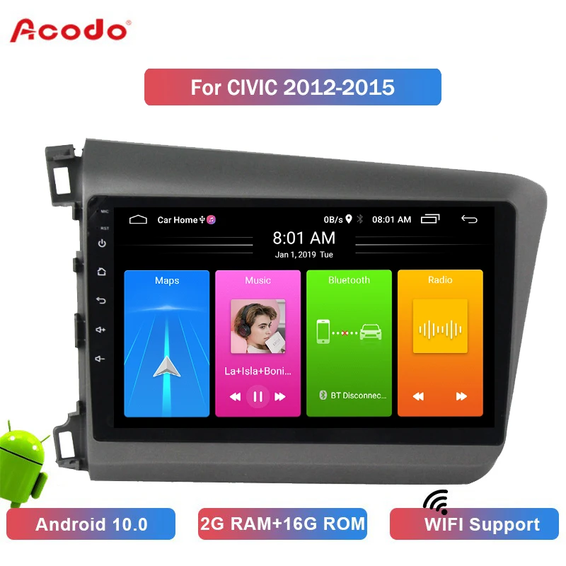 Автомобильный мультимедийный плеер ACODO 2 Гб ОЗУ 16 ПЗУ Android 10 1 радио навигация GPS din