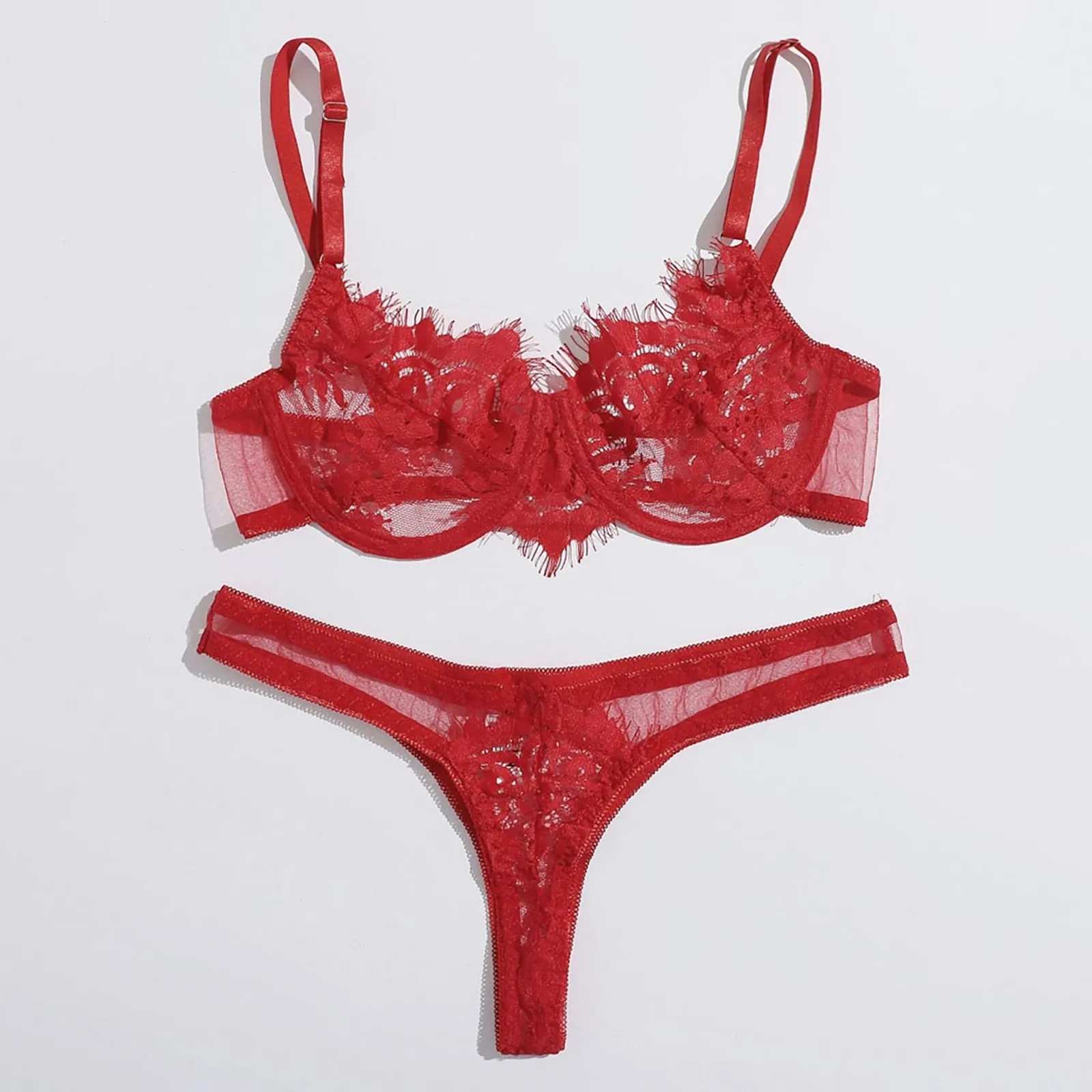 Soutien-gorge emboitant broderie transparente sans couture bordeaux, CASSIOPEE