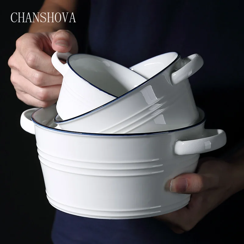 CHANSHOVA современные фарфоровые сервировочные миски высокой емкости с