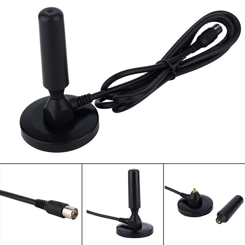 Black Digital Wireless Television Antennas Indoor Gain 30dBi Digital DVB-T/FM Freeview Aerial Antenna PC For TV HDTV