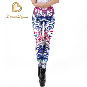 

Mandala Flowers Sexy Legging Summer Women Legging Mid Waist 3D Print Slim Women Leggings Fitness Pants KDK1990