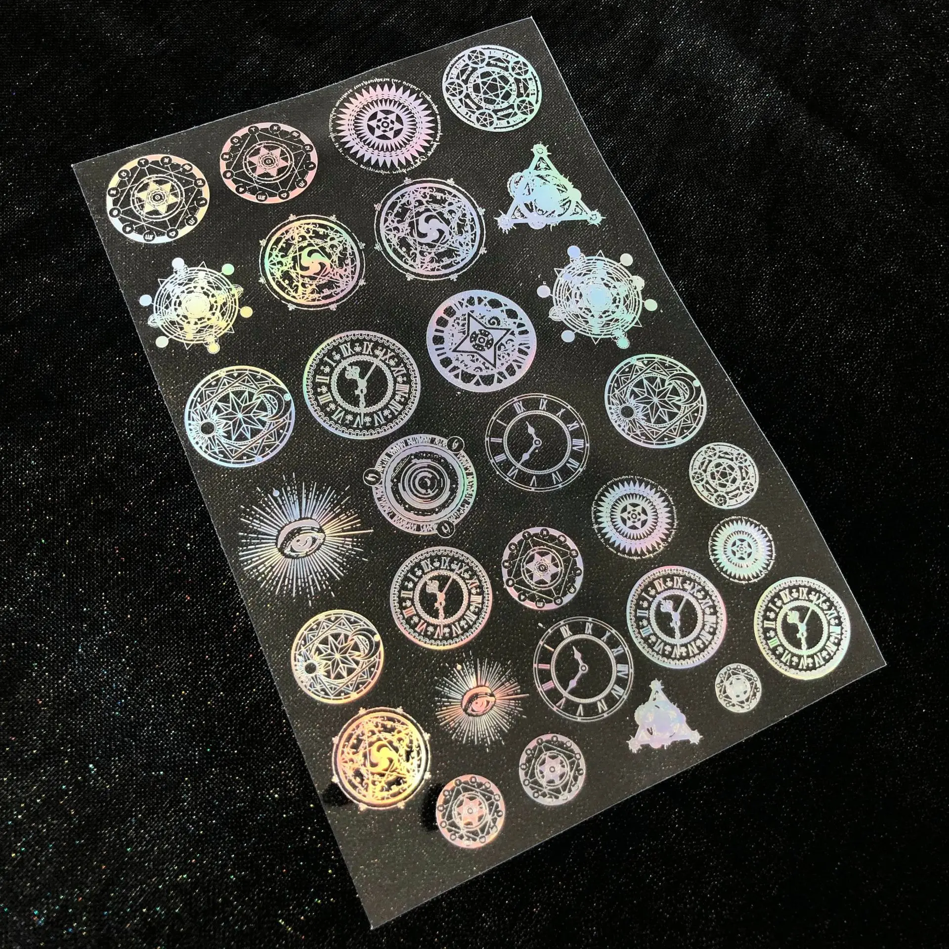Iridescence Magic Circle Films Round Moon Star Clear Foil Materials Diy Resin Jewelry Making Stuff Phone Case Decoden