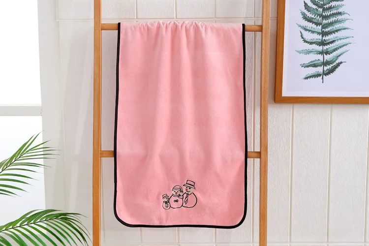 3 light pink Полотенце из сверхтонкого волокна с вышитыми буквами, мягкое супер сильное абсорбирующее быстросохнущее полотенце, банное полотенце 35*75 - Цвет: 3 light pink