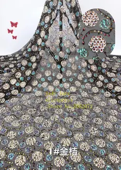 

5yards/bag 5. Colorful color and patchy pattern European and American style fabric used for dress design RF71#