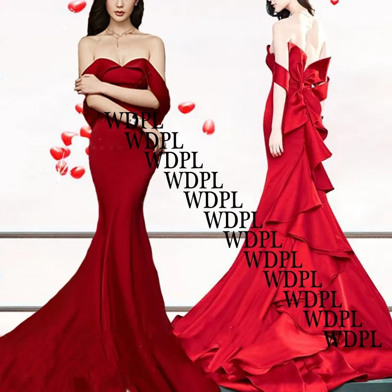Элегантное милое вечернее платье в пол с открытой спиной, вечернее платье с открытыми плечами и красным бантом, Многоуровневое платье vestidos