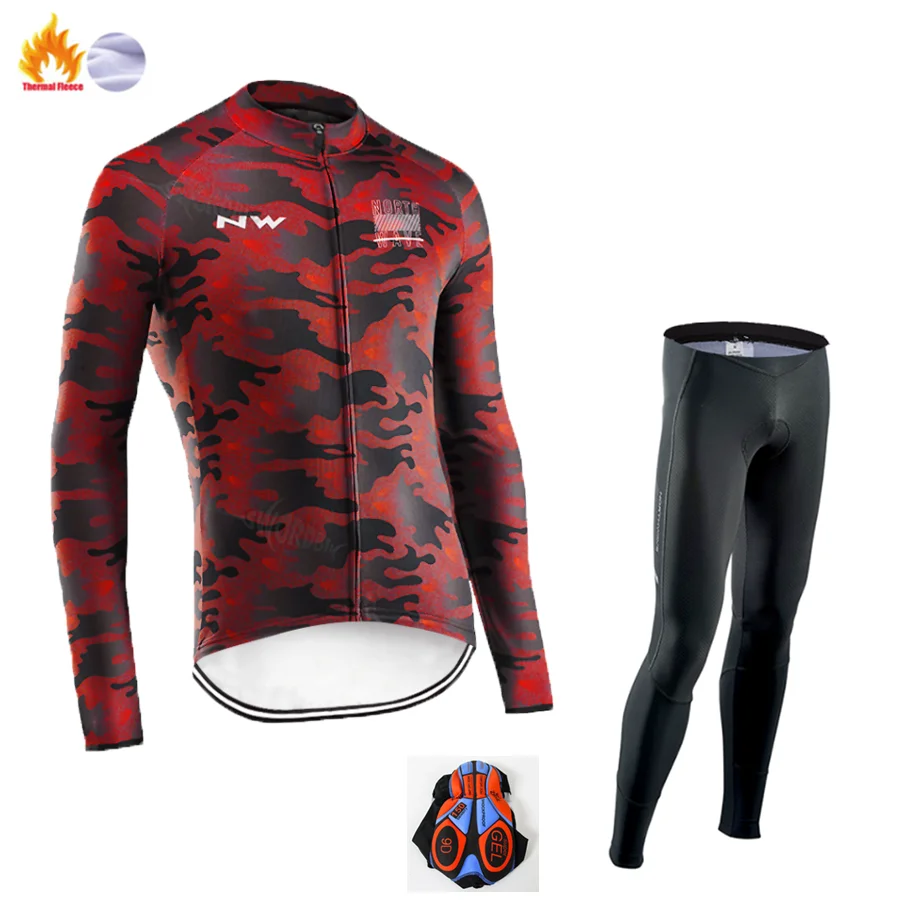 Northwave Pro Team Зимняя одежда для велоспорта дышащая Ropa Ciclismo Одежда с длинным рукавом для горного велосипеда одежда для спорта на открытом воздухе - Цвет: Winter Jersey Suit