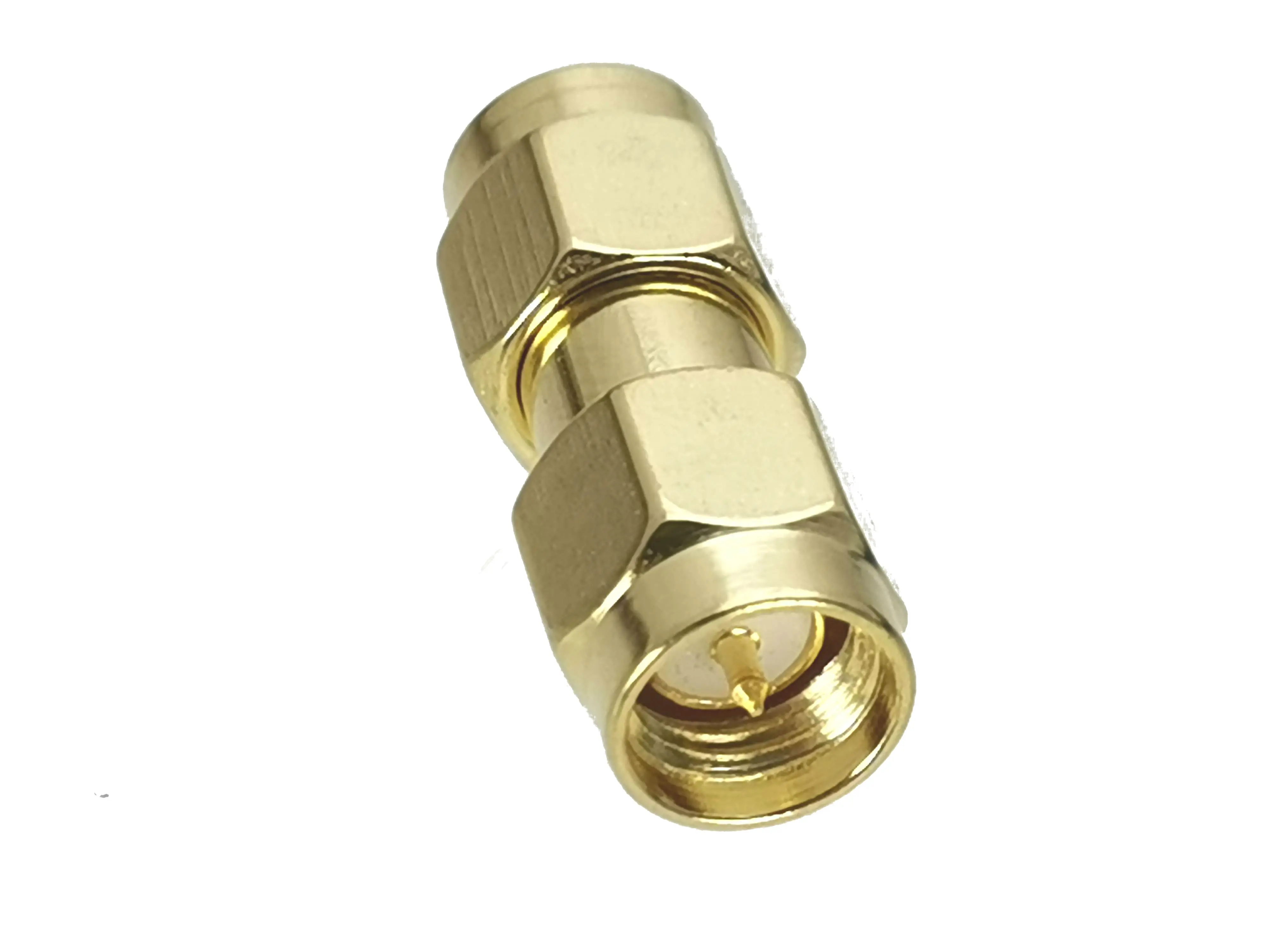 1pcs Connector Adapter SMA Male Plug to SMA Male Plug RF Coaxial Converter Straight New Brass